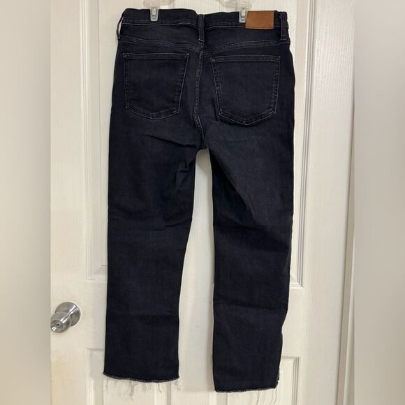 J.Crew Billie Demi Boot Crop Jeans Women’s Size 28 Black Raw Hem Style BK644 - Picture 4 of 10